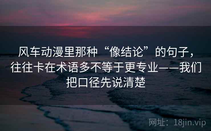 风车动漫里那种“像结论”的句子,往往卡在术语多不等于更专业——我们把口径先说清楚 风车动漫里那种“像结论”的句子,往往卡在术语多不等于更专业——我们把口径先说清楚